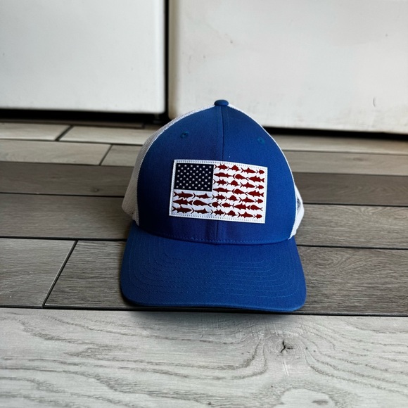 Columbia Pfg Mesh Snap Back Fish Flag Ballcap Titanium White | One Size - Picture 2 of 5